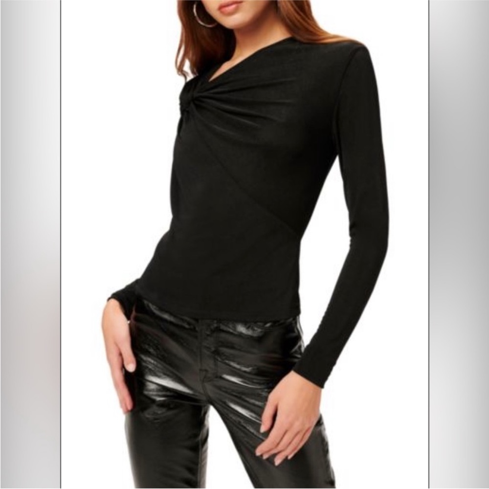 Good American Knotted Asymmetric Neckline Top
